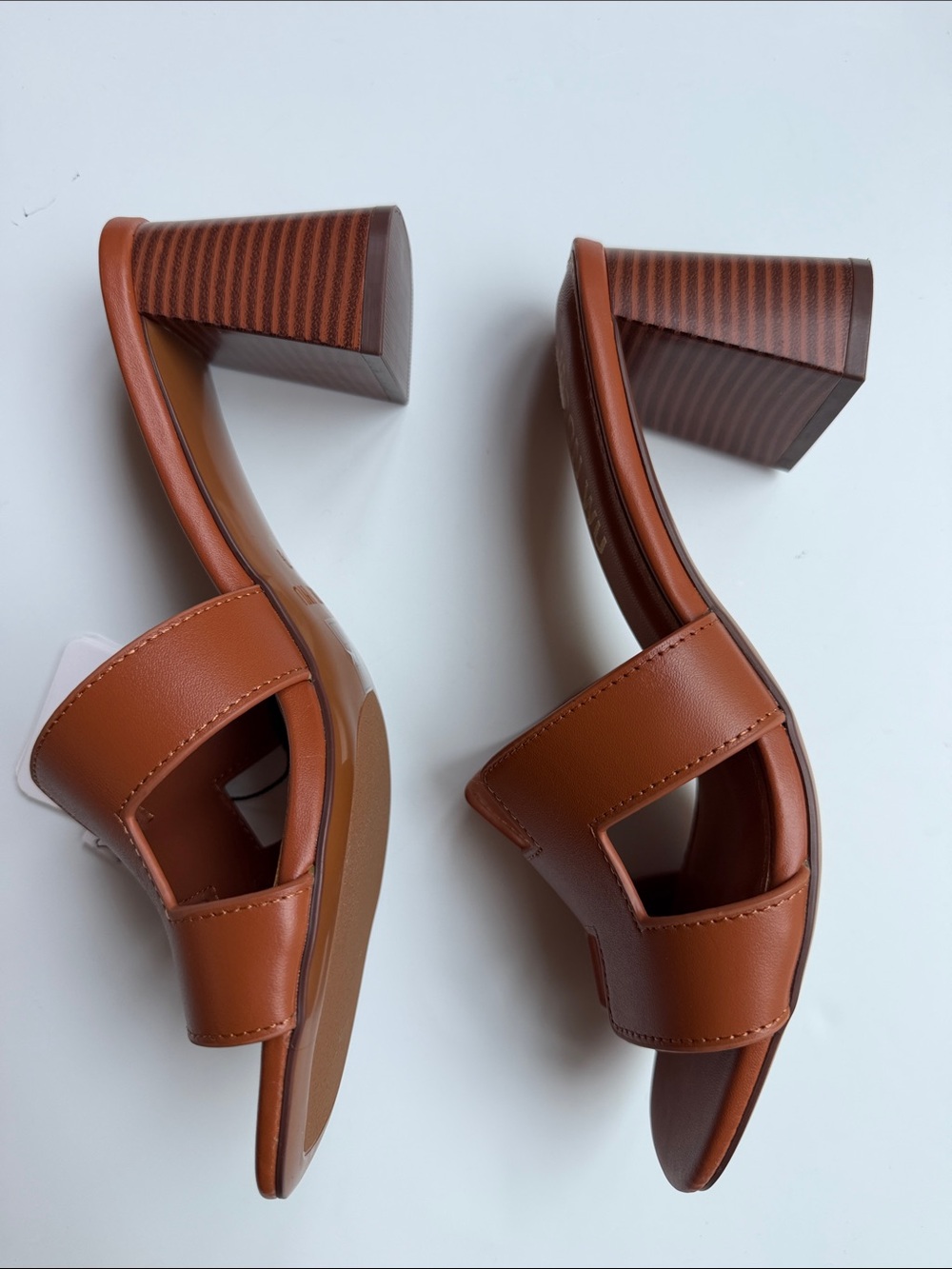 Jason Wu Tan Brown Leather Slide Mules - Picture 7 of 15